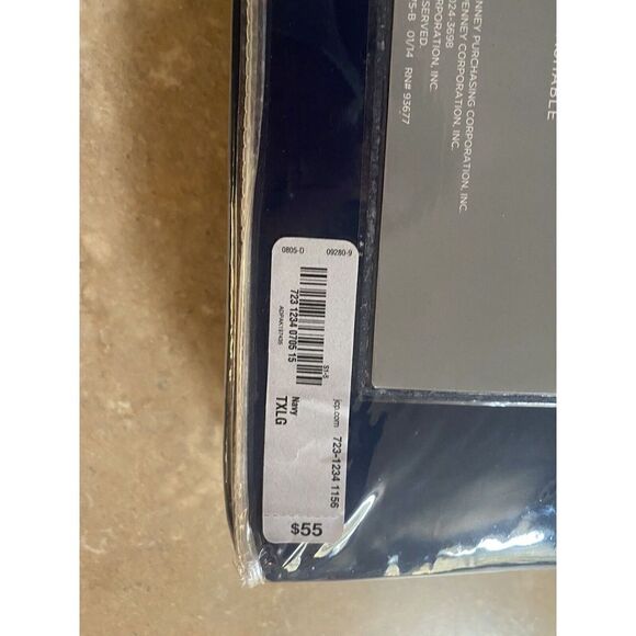NEW JCPENNEY XLT Cotton Classic Sheet set Navy - Picture 3 of 3